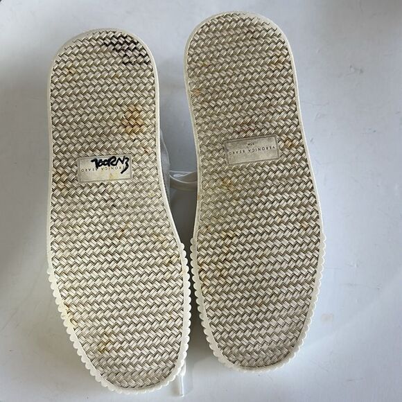 VERONICA BEARD Women's Parise Canvas & Leather Sneakers White Size 9.5 - Picture 9 of 16